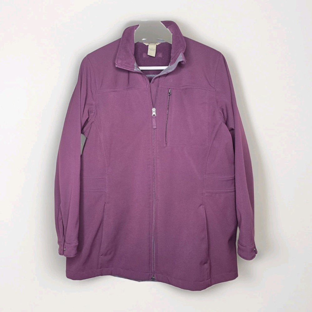 Duluth Trading Softshell Jacket Purple Women's Size XL Windproof Zip Fleece EUC